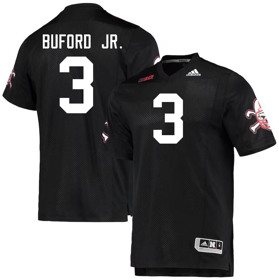 Nebraska Cornhuskers #3 Marques Buford Jr. College Football Jerseys Stitched-Black